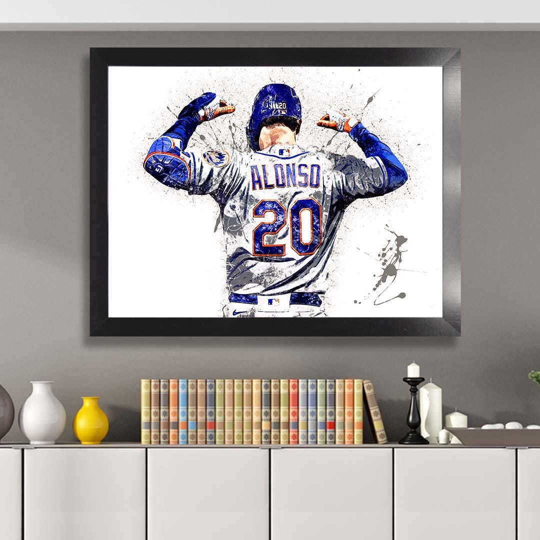 Pete Alonso Poster, NY Mets, Gallery Canvas Wrap or Museum-Quality Poster Print, Fine Art, Wall Decor for Man Cave, Office or Dorm Room