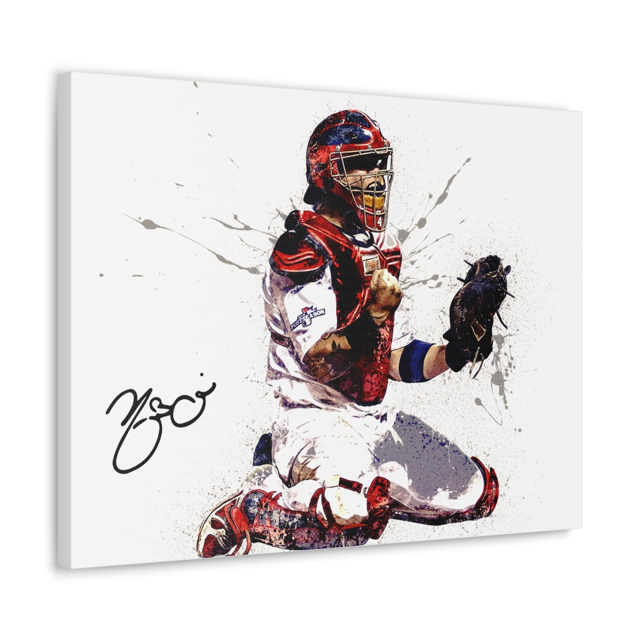 Yadier Molina Poster, St. Louis Cardinals, Gallery Canvas Wrap or Museum-Quality Poster, Fine Art, Man Cave, Kids room, Dorm Room, Kids Room