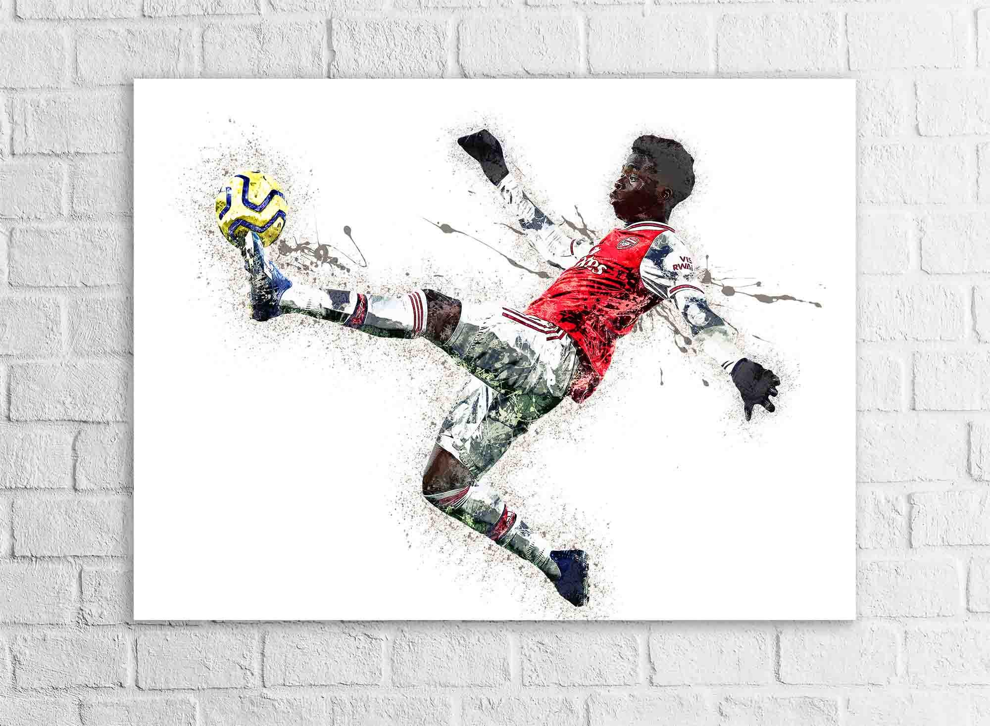 Bukayo Saka Poster Print: Soccer Fine Art, Man Cave Decor