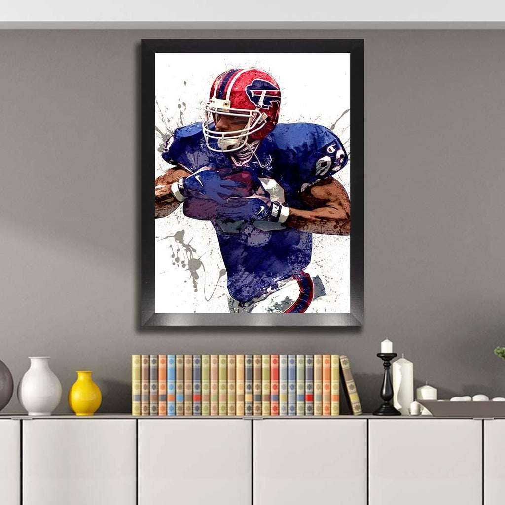 Andre Reed Poster, Buffalo Bills, Gallery Canvas Wrap or Museum-Quality Poster, Fine Art, Wall Decor, Man Cave, Kids room