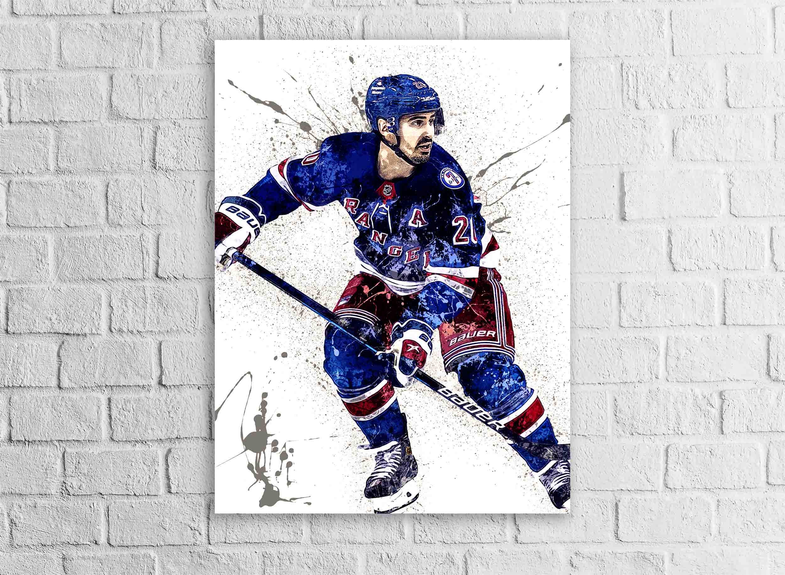 Chris Kreider Poster, New York Rangers, Gallery Canvas Wrap or Museum-Quality Poster, Man Cave, Kids room, Office