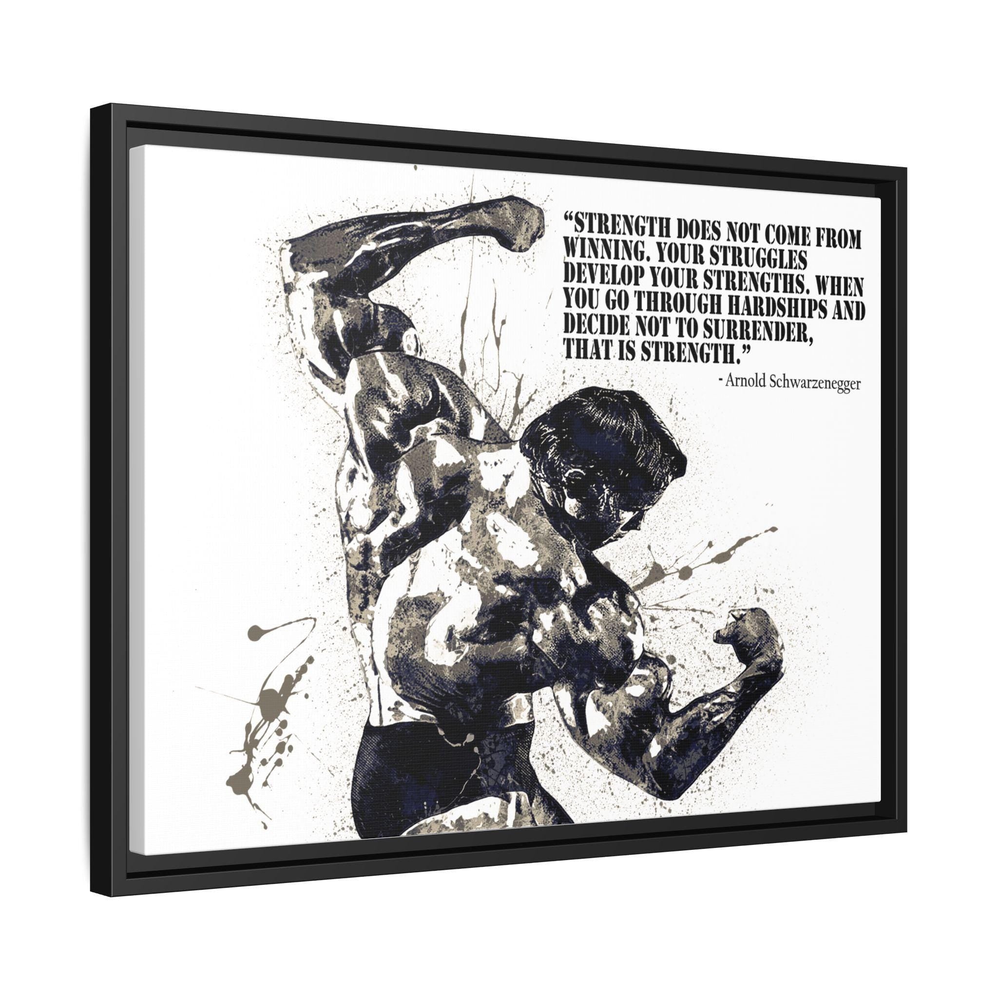 Arnold Schwarzenegger, Quote Poster, Motivational, Gallery Canvas Wrap or Premium Poster, Gym Room, Fine Art Quality, Man Cave, Kids room
