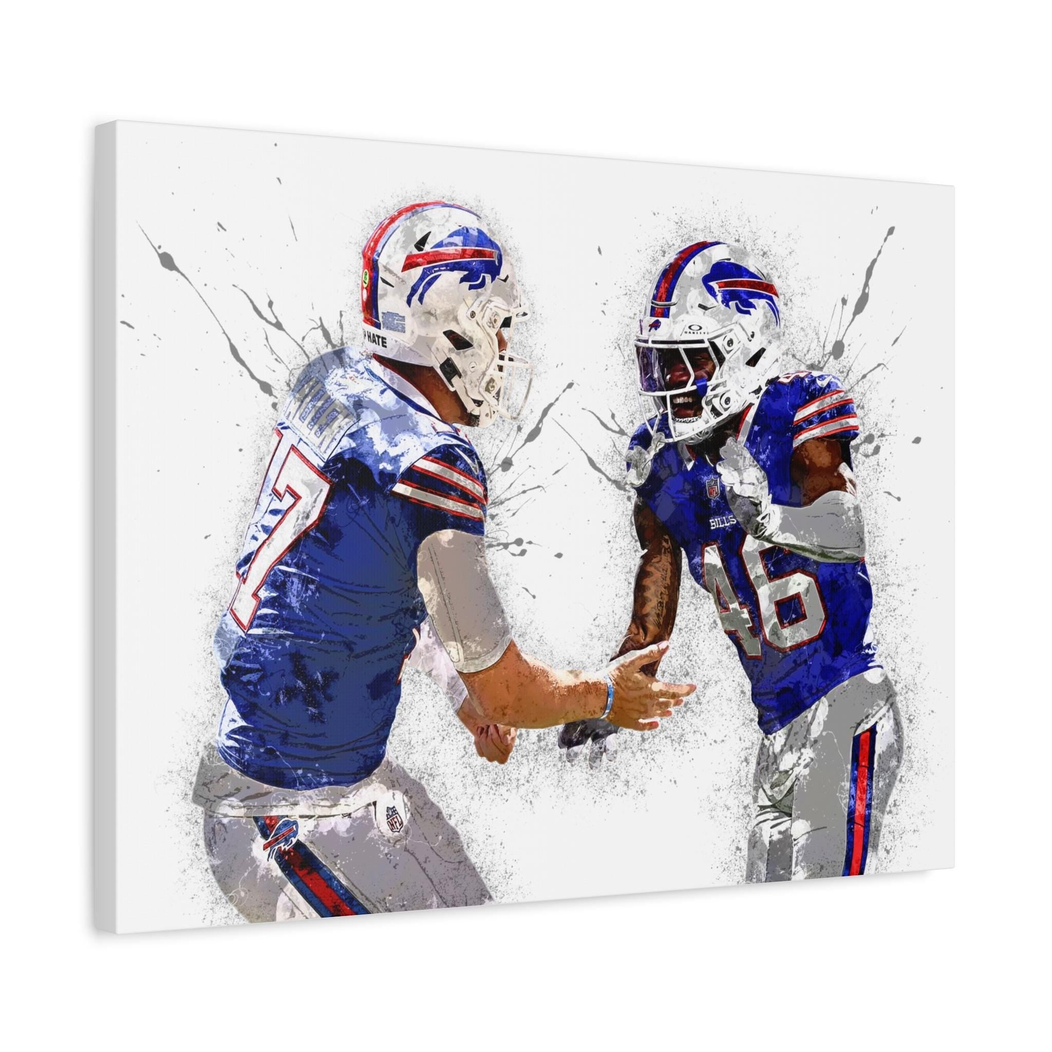 Josh Allen Buffalo Bills Art: Gallery Canvas Wrap, Sports Poster