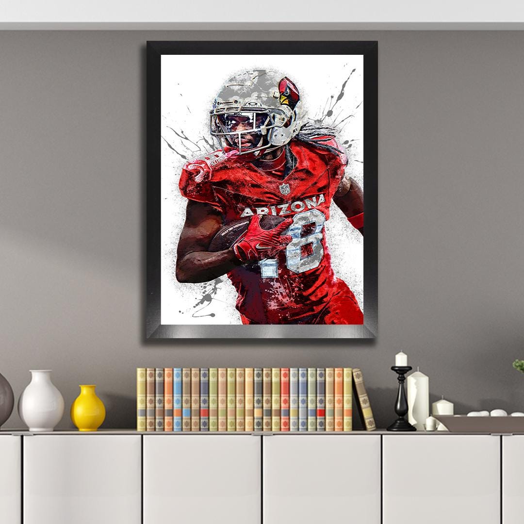 Marvin Harrison Jr. Poster, Arizona Cardinals, Gallery Canvas Wrap or Museum-Quality Poster, Fine Art, Wall Decor for Man Cave, Kids room