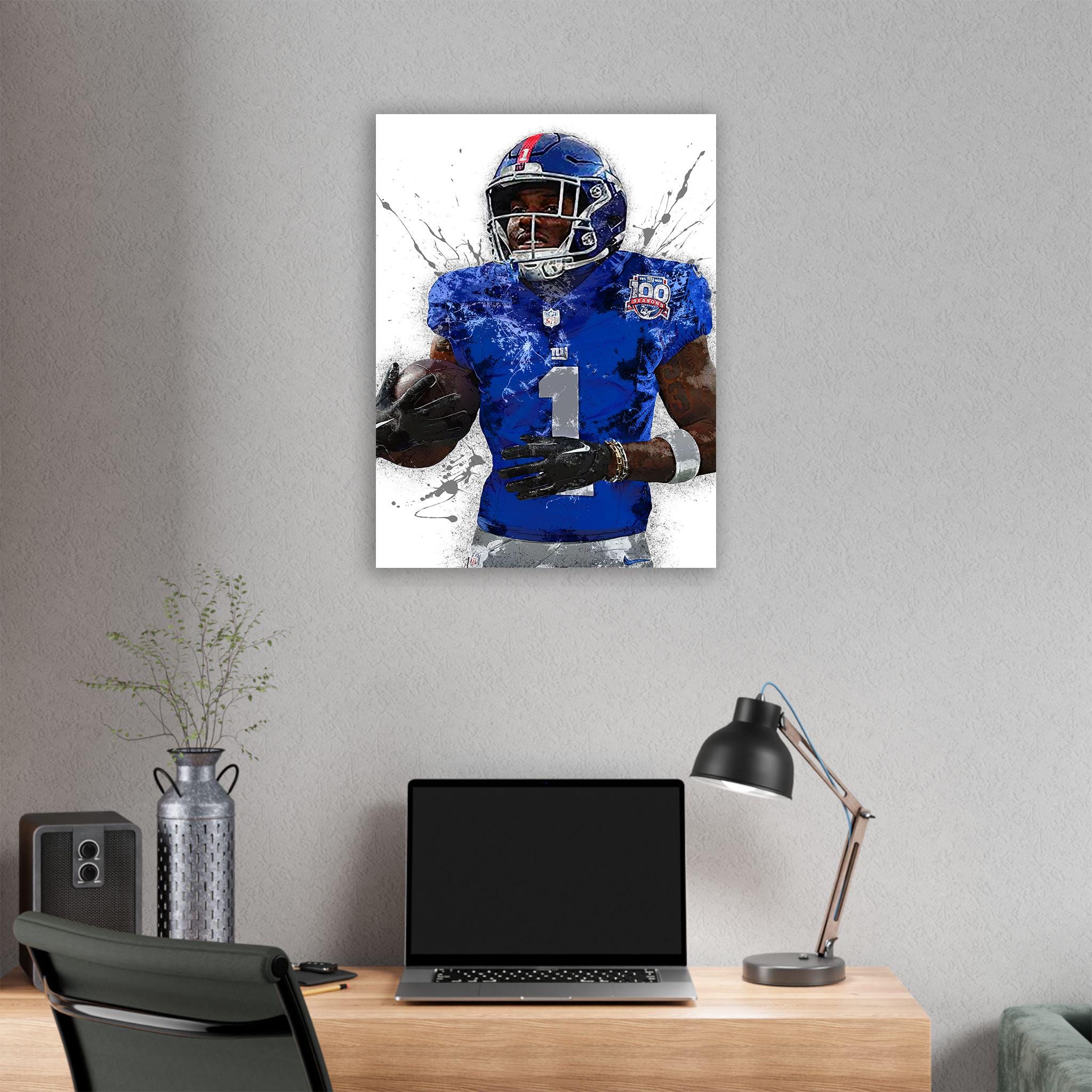 Malik Nabers Poster, New York Giants, Gallery Canvas Wrap or Museum-Quality Poster, Fine Art, Wall Decor for Man Cave, Kids room