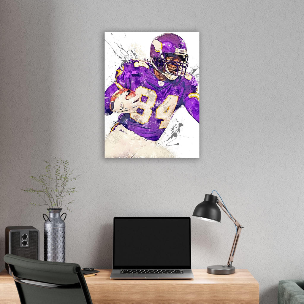 Randy Moss Poster, Minnesota Vikings, Canvas Wrap or Museum-Quality Poster, Fine Art, Wall Decor, Man Cave, Kids room