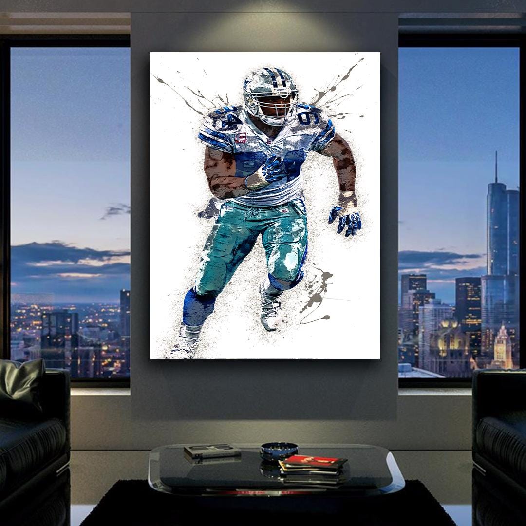 DeMarcus Ware, Dallas Cowboys, Gallery Canvas Wrap or Museum-Quality Poster, Fine Art, Wall Decor for Man Cave, Kids room, Dorm Room