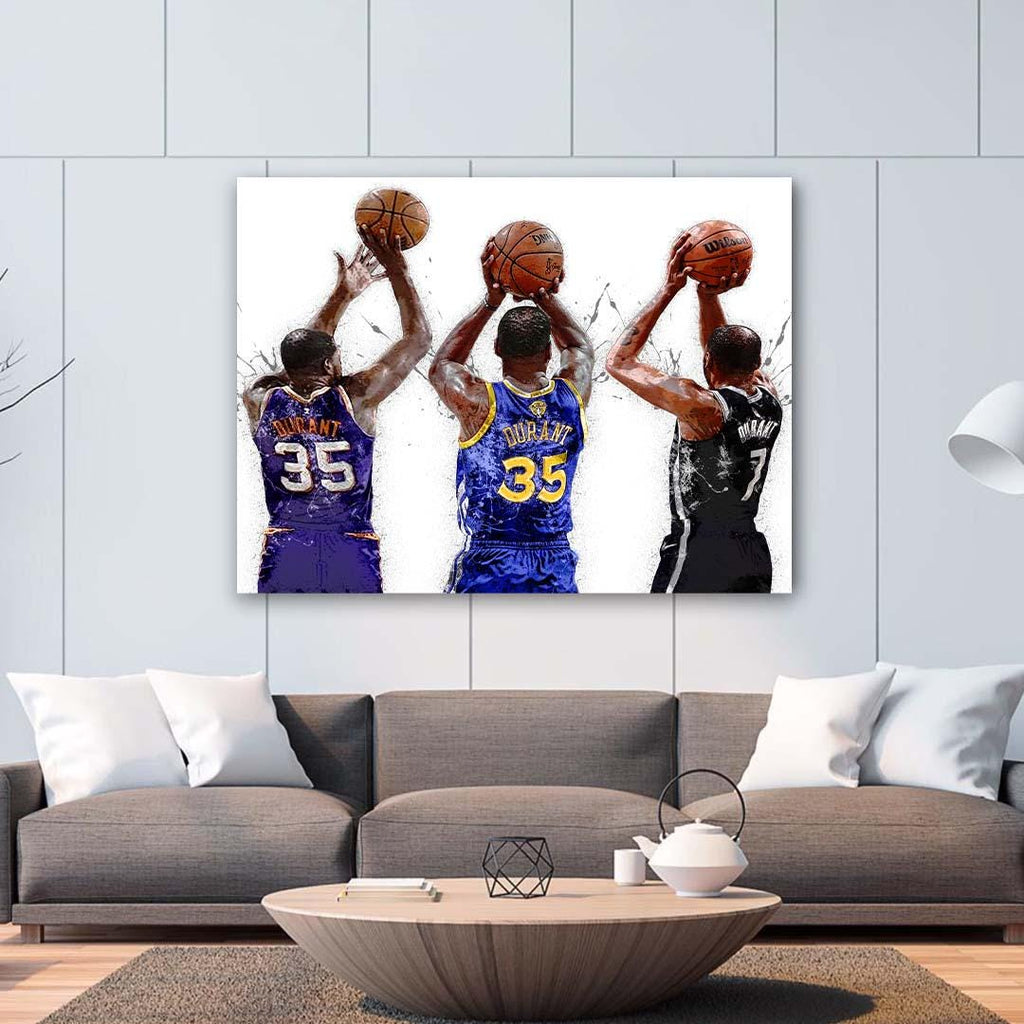 Kevin Durant Poster, Through the Years, Gallery Canvas Wrap or Museum-Quality Poster, Fine Art, Man Cave, Kids room, Dorm Room