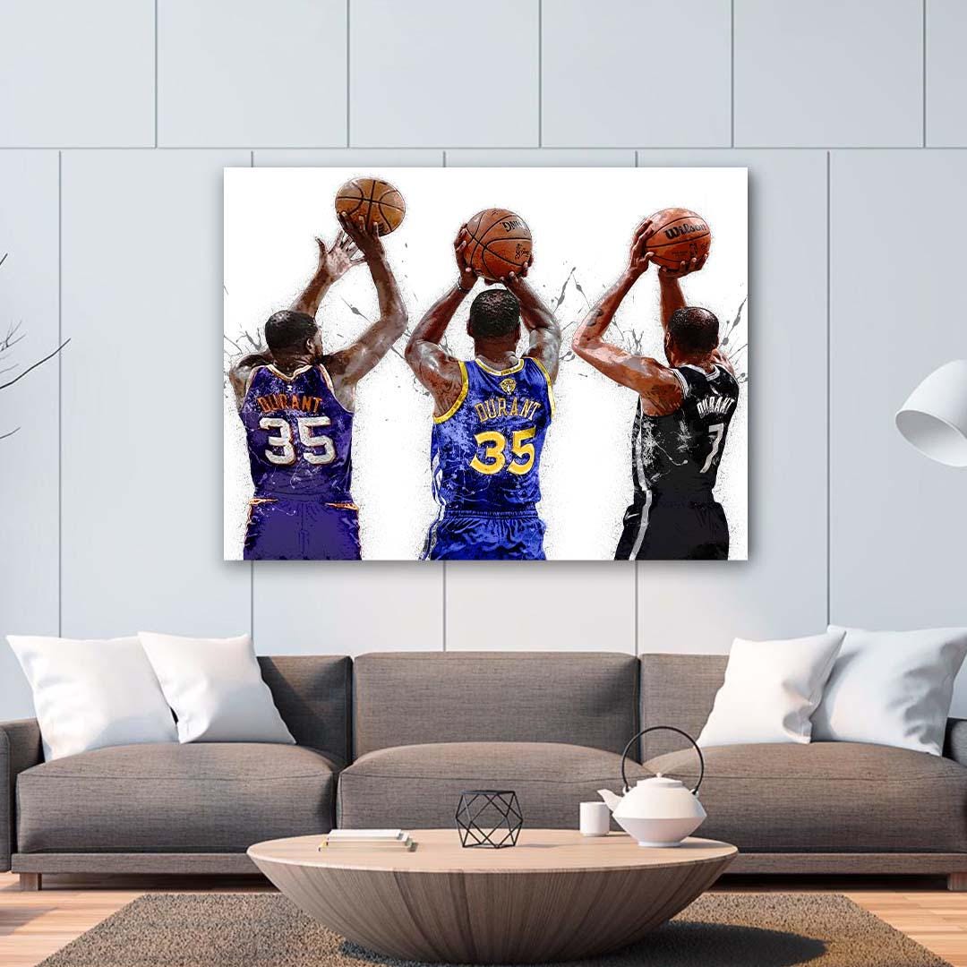Kevin Durant Poster, Through the Years, Gallery Canvas Wrap or Museum-Quality Poster, Fine Art, Man Cave, Kids room, Dorm Room