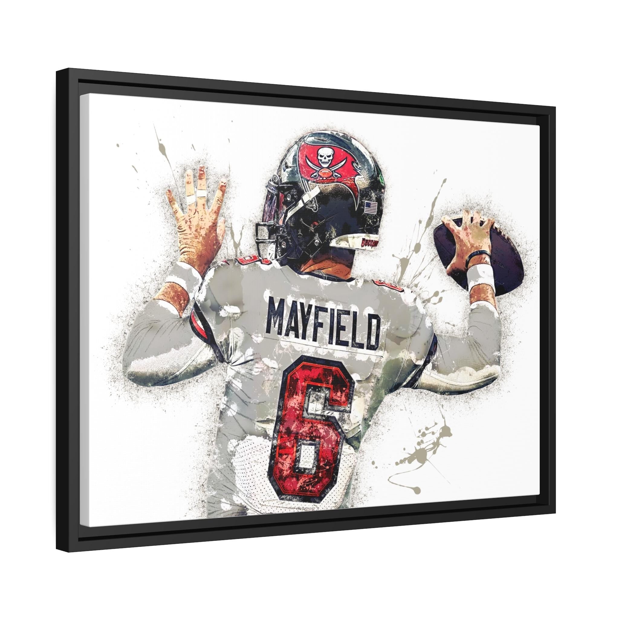 Baker Mayfield Poster, Tampa Bay Buccaneers, Gallery Canvas Wrap or Museum-Quality Poster, Fine Art, Wall Decor for Man Cave, Kids room