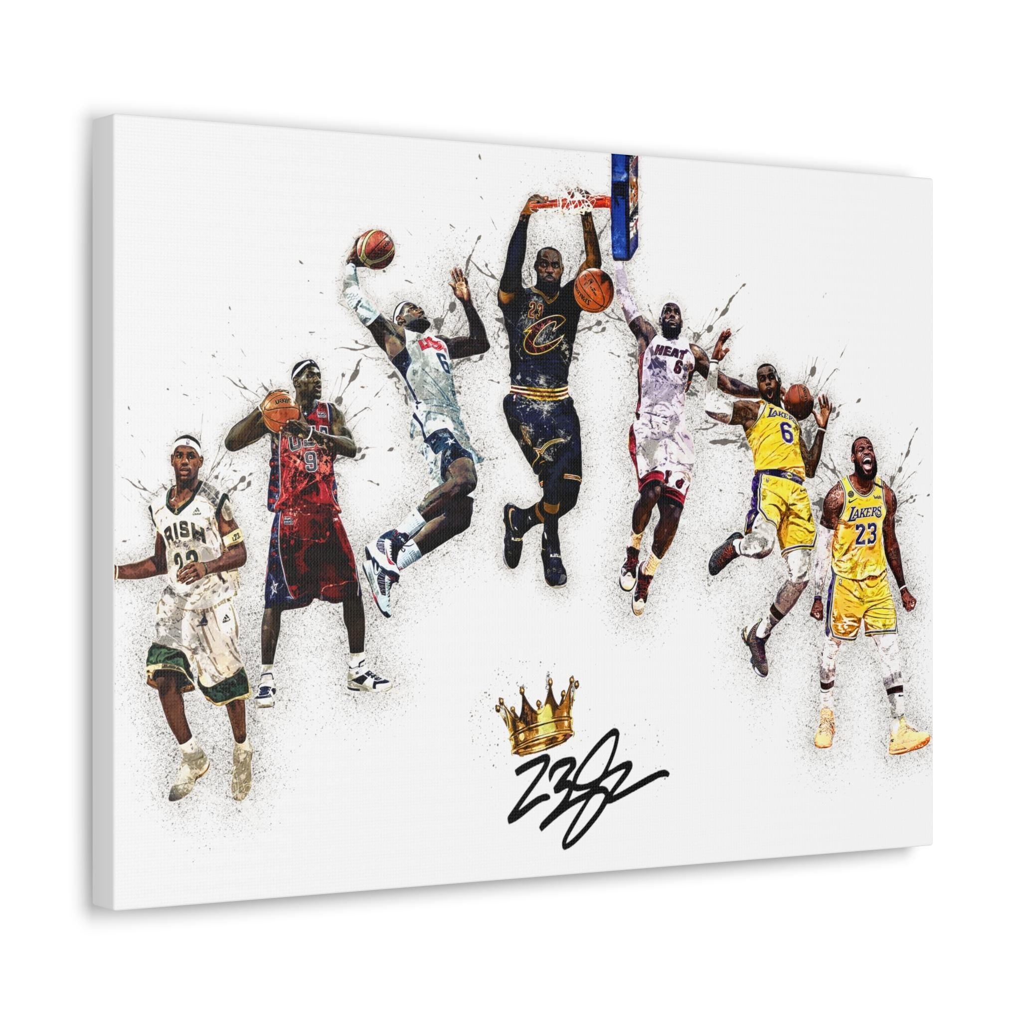 Lebron James, Through the Years, Gallery Canvas Wrap or Museum-Quality Poster, Fine Art, Man Cave, Kids room, Dorm Room