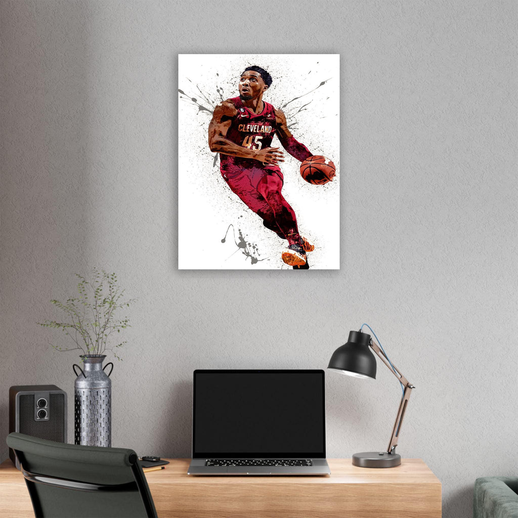 Donovan Mitchell Poster, Cleveland Cavaliers, Gallery Canvas Wrap or Premium Poster, Fine Art Quality, Man Cave, Kids room, Dorm Room