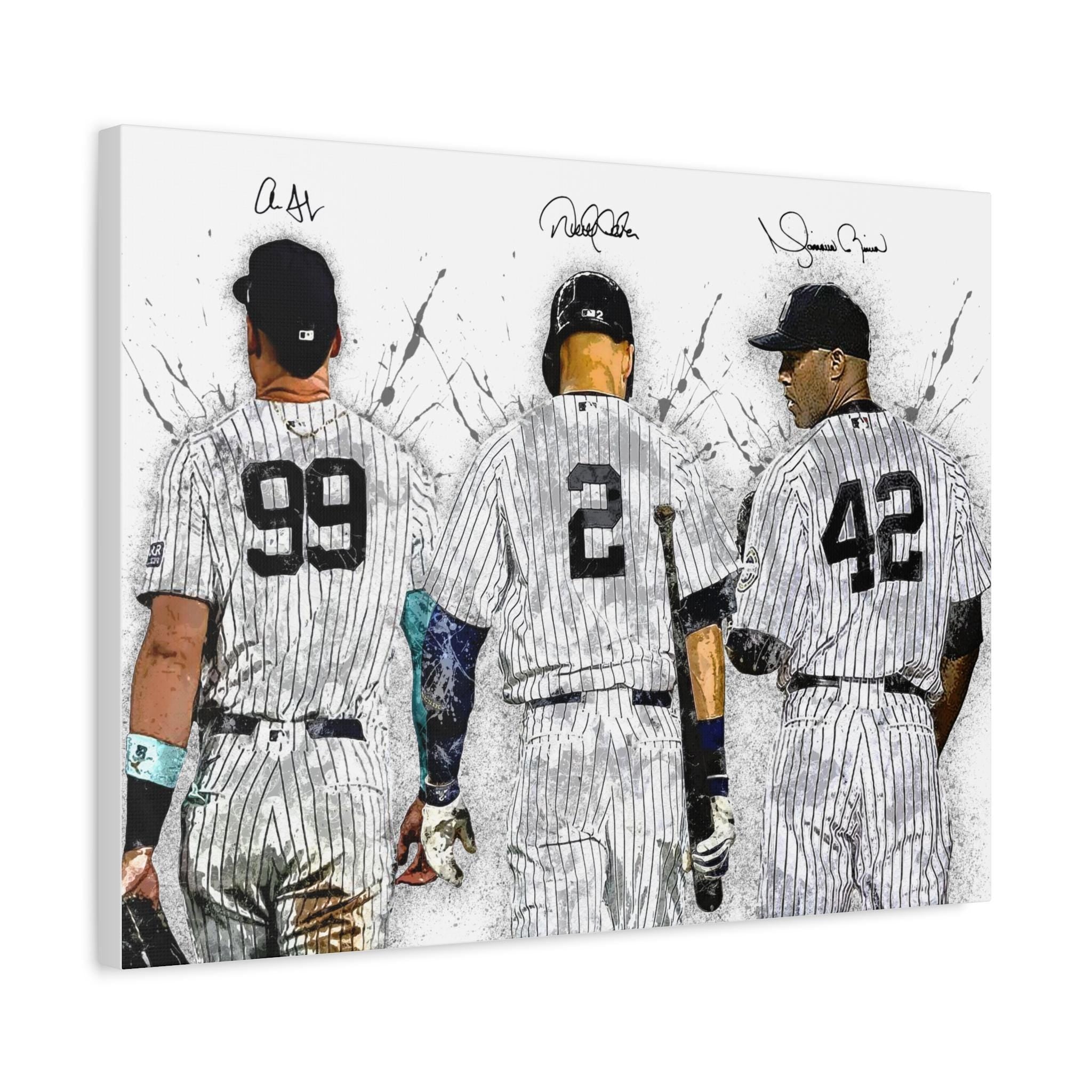 Aaron Judge, Derek Jeter, Mariano Rivera, NY Yankees, Gallery Canvas Wrap or Museum-Quality Poster, Fine Art, Man Cave, Kids room, Dorm Room