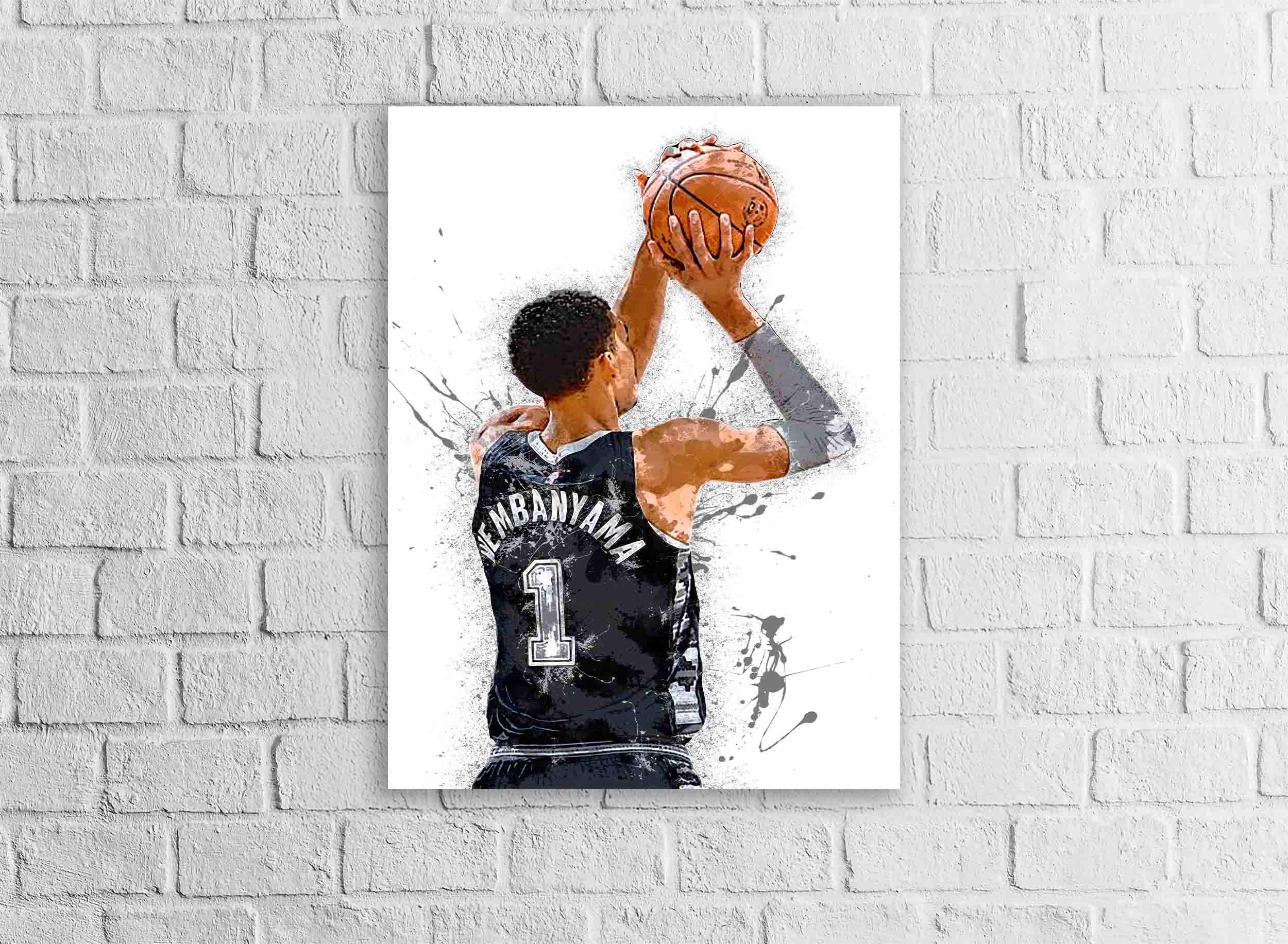 Victor Wembanyama Poster, San Antonio Spurs, Gallery Canvas Wrap or Museum-Quality Poster, Fine Art, Man Cave, Kids room, Dorm Room