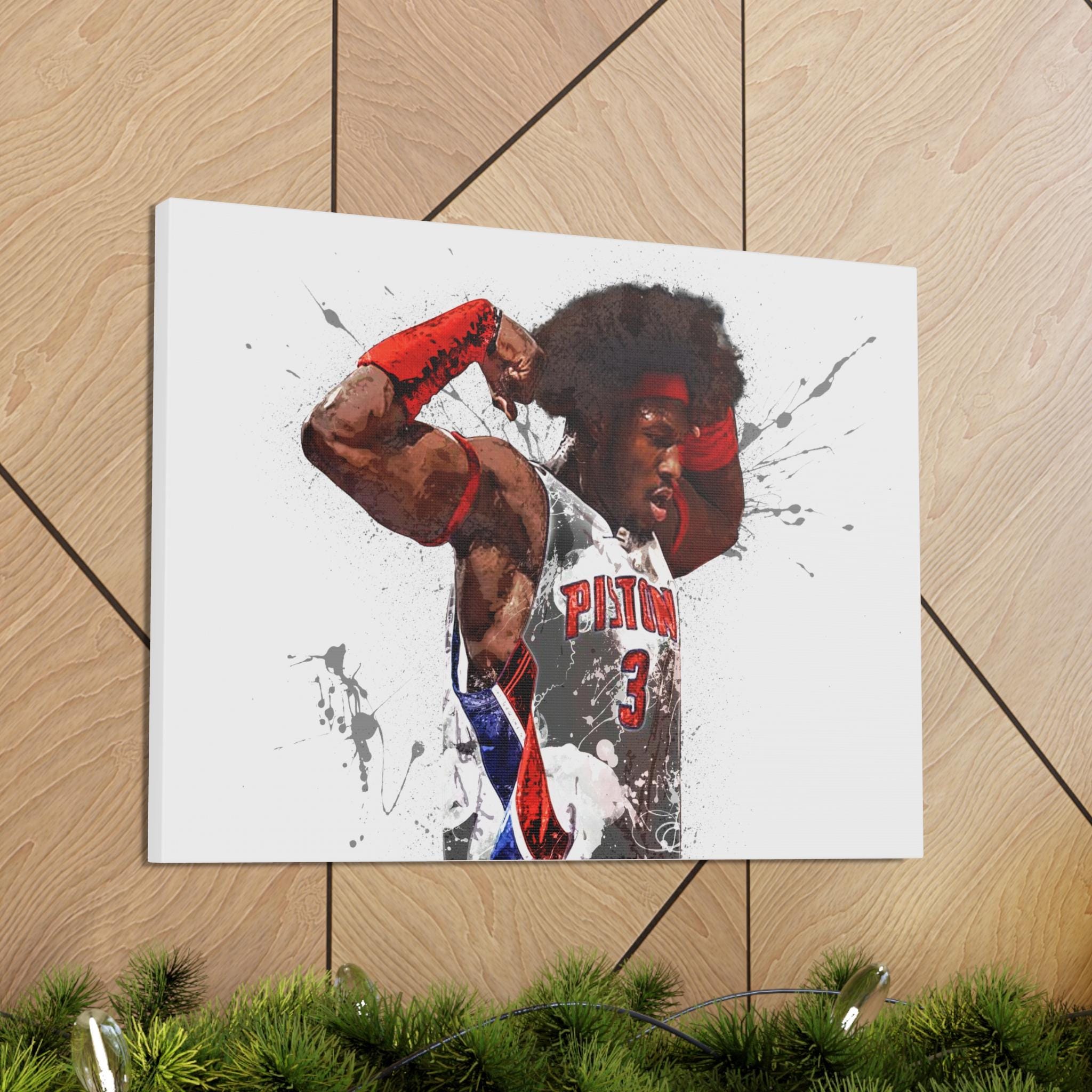 Ben Wallace Poster, Detroit Pistons, Gallery Canvas Wrap or Museum-Quality Poster, Fine Art, Man Cave, Kids room, Dorm Room