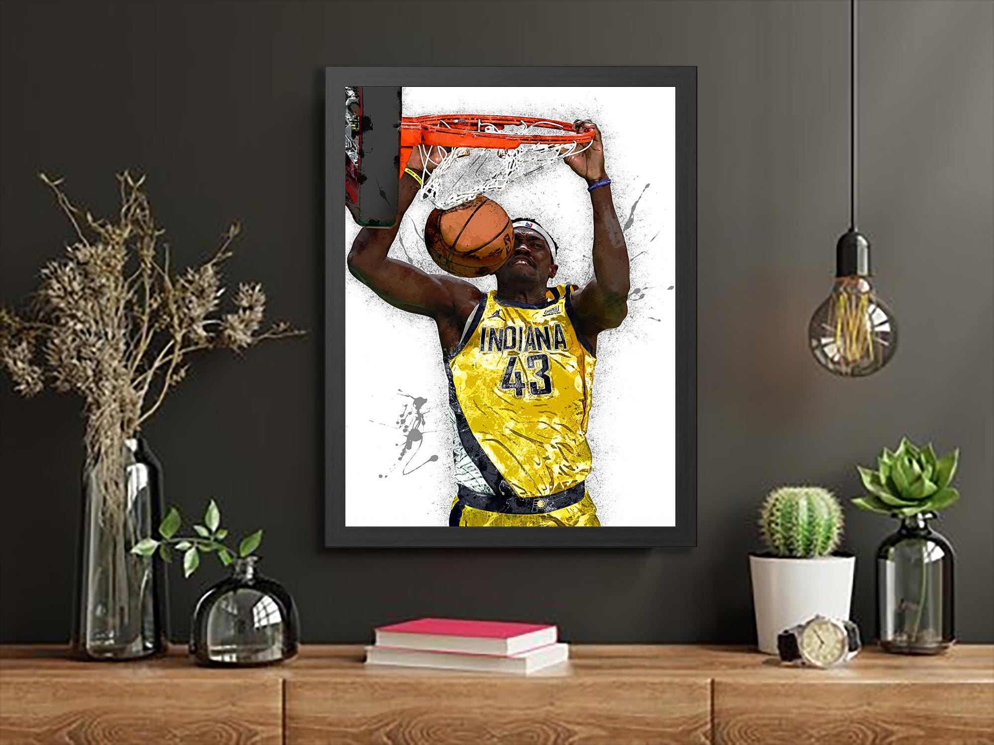 Pascal Siakam Dunk Poster, Indiana Pacers, Gallery Canvas Wrap, Premium Poster, Man Cave, Kids room, Office