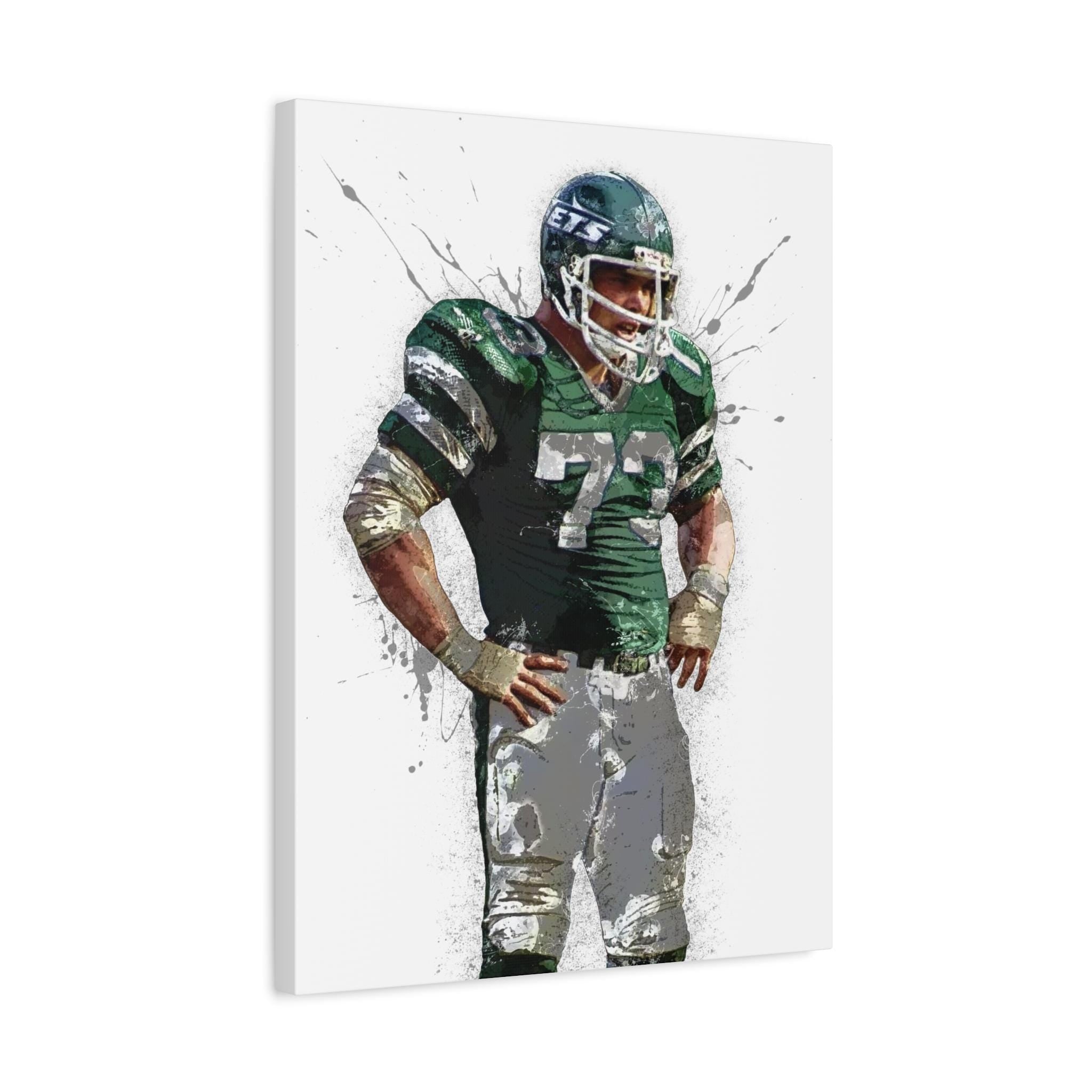 Joe Klecko NY Jets Poster: Fine Art Canvas Wrap, Man Cave Decor