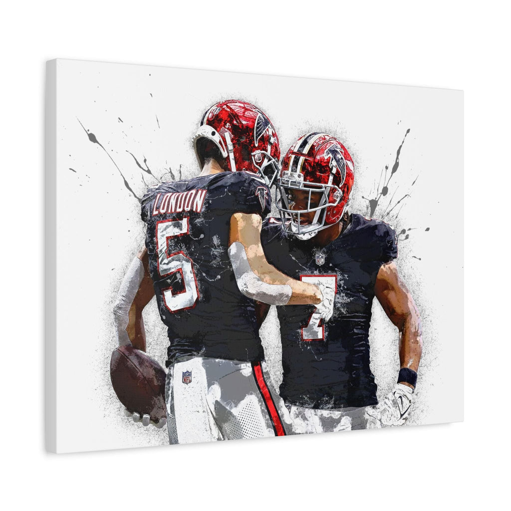 Drake London, Bijan Robinson, Atlanta Falcons, Gallery Canvas Wrap or Museum-Quality Poster, Man Cave, Kids room, Dorm Room, Office