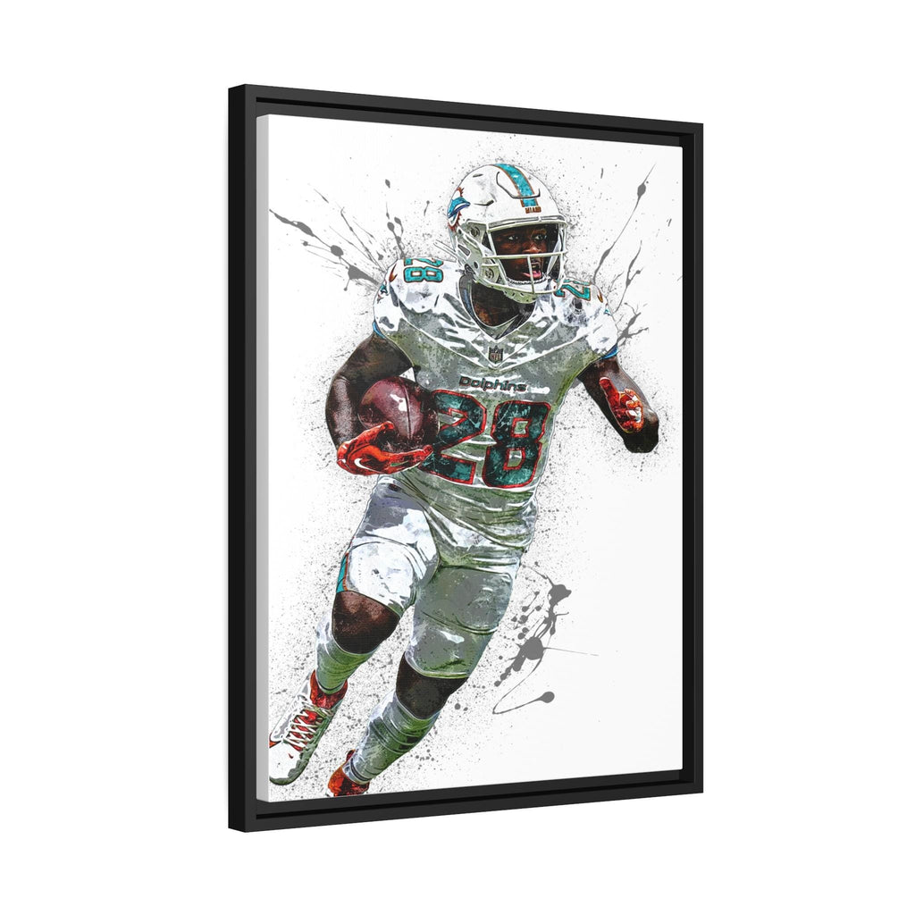 De’Von Achane Miami Dolphins Poster: Fine Art Canvas Wrap