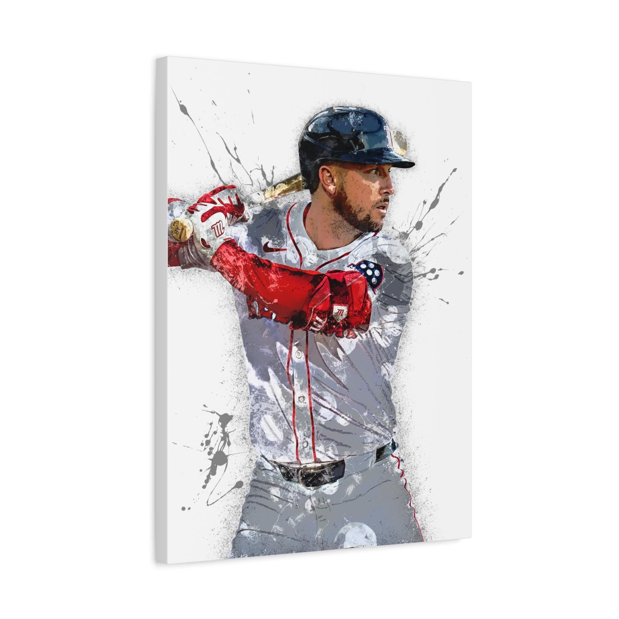 Alex Bregman Poster, Boston Red Sox, Gallery Canvas Wrap or Museum-Quality Poster Print, Fine Art, Man Cave, Office or Kids Room