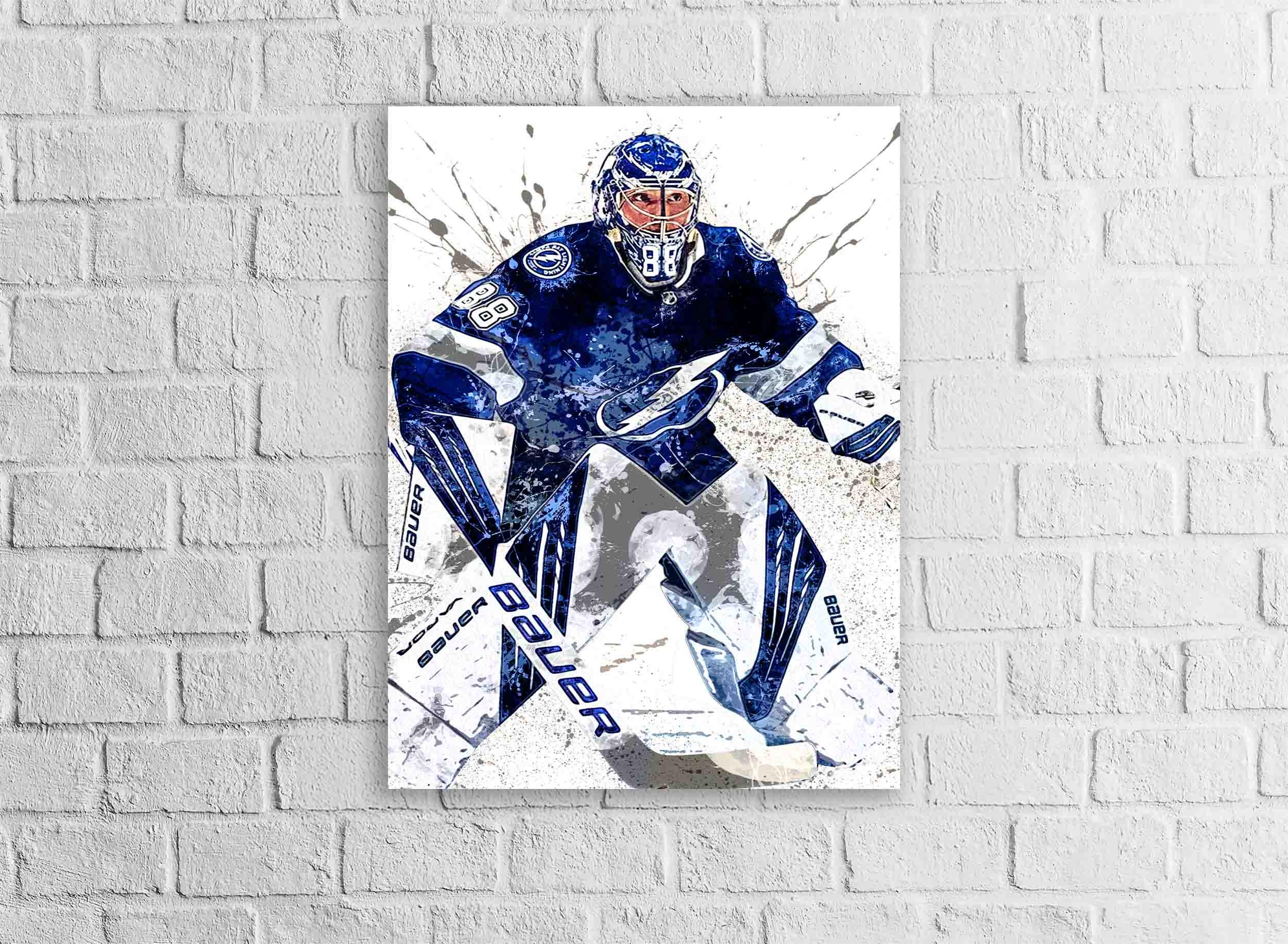 Andrei Vasilevskiy Poster, Tampa Bay Lightning, Gallery Canvas Wrap or Museum-Quality Poster Print, Man Cave, Office or Kids Room