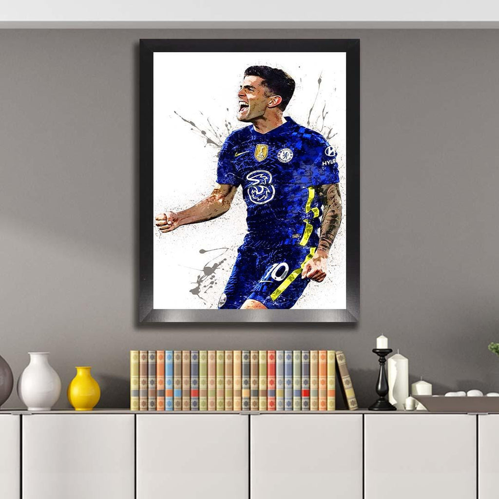 Christian Pulisic Print, Gallery Canvas Wrap or Museum-Quality Poster, Fine Art, Man Cave, Kids room, Dorm Room