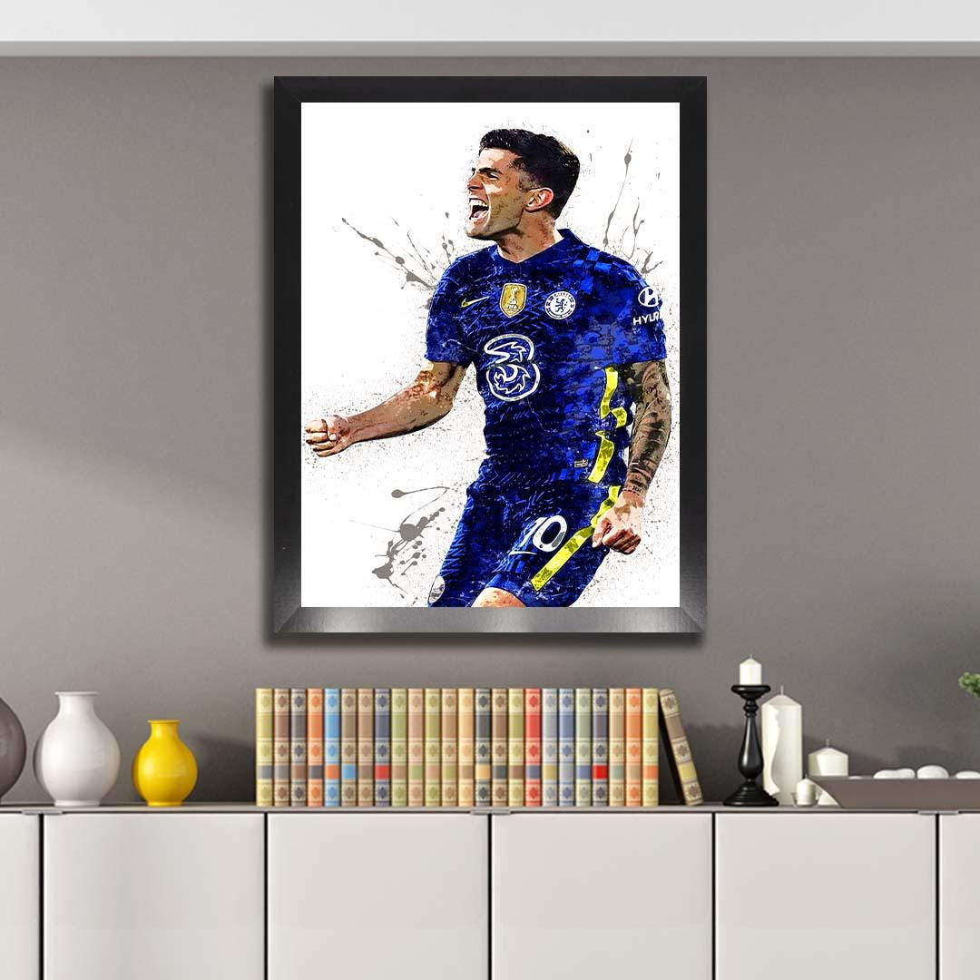 Christian Pulisic Print, Gallery Canvas Wrap or Museum-Quality Poster, Fine Art, Man Cave, Kids room, Dorm Room