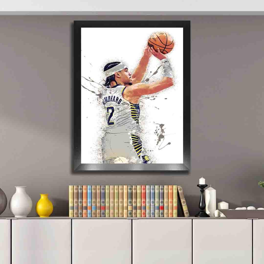 Andrew Nembhard Poster, Indiana Pacers, Gallery Canvas Wrap or Museum-Quality Poster, Fine Art, Man Cave, Kids room, Dorm Room