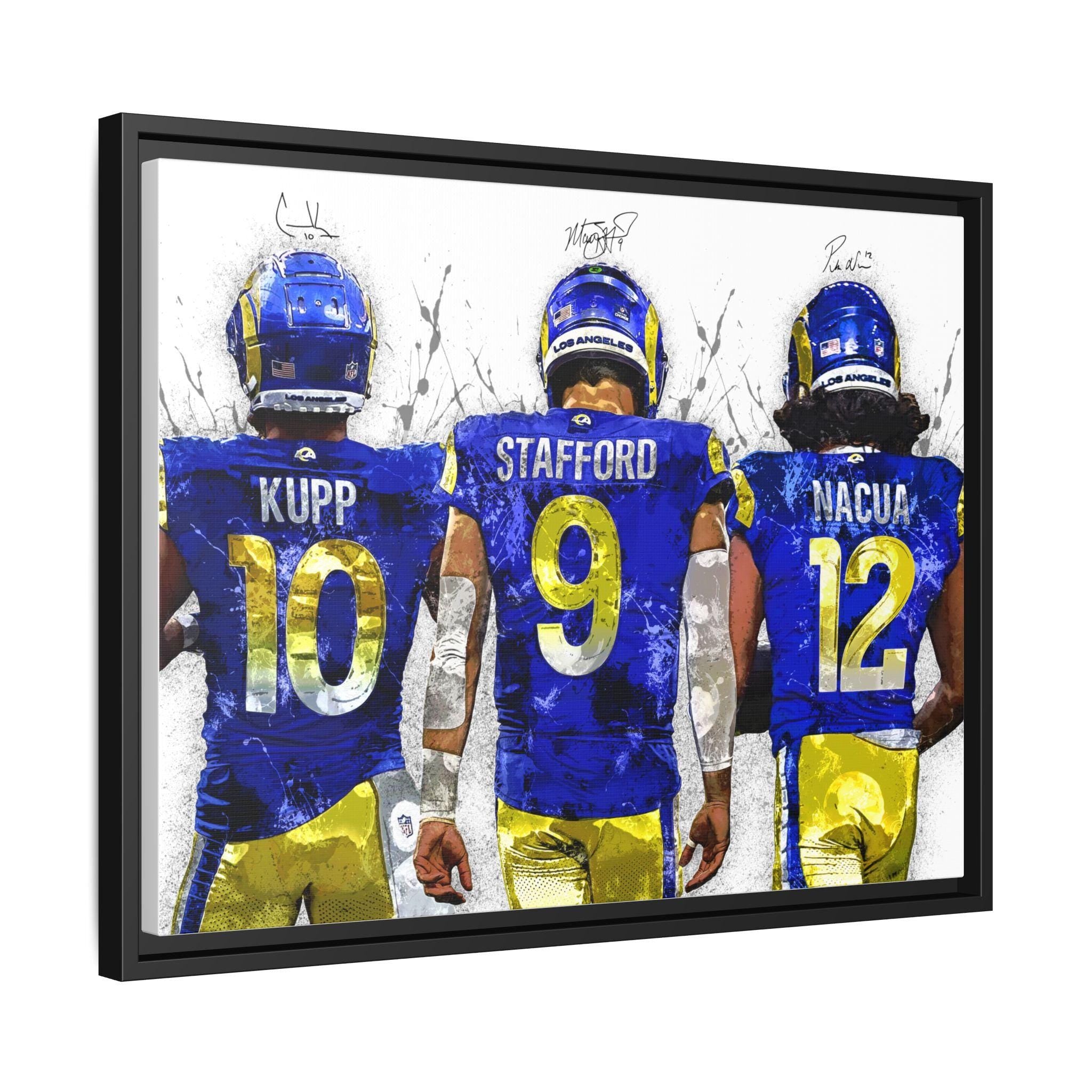 Matthew Stafford, Puka Nacua, Cooper Kupp, Los Angeles Rams, Canvas Wrap or Museum-Quality Poster, Fine Art, Man Cave, Kids room, Office