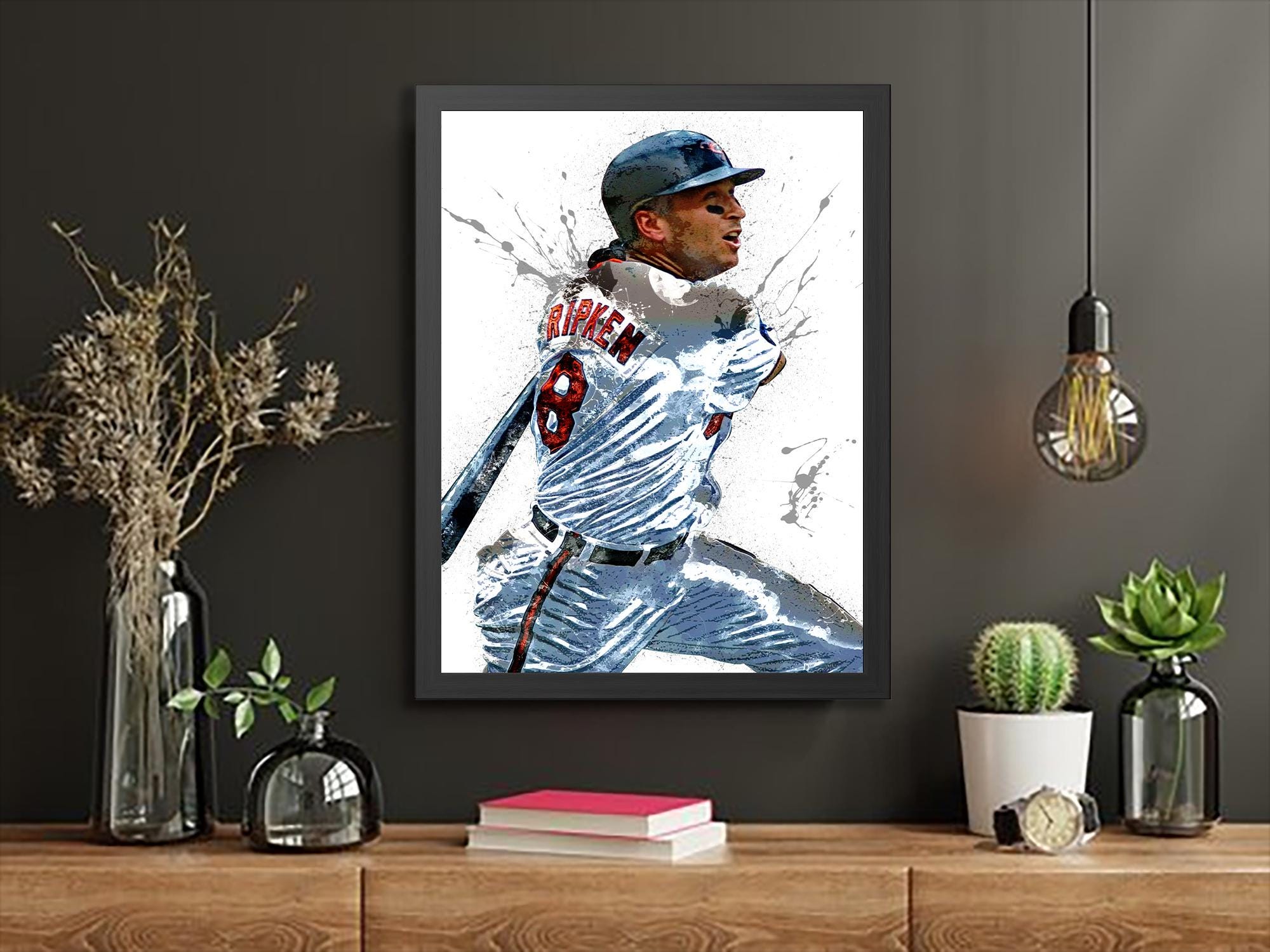 Cal Ripken Jr. Poster, Baltimore Orioles, Gallery Canvas Wrap or Museum-Quality Poster, Fine Art, Man Cave, Kids room, Dorm Room, Kids Room