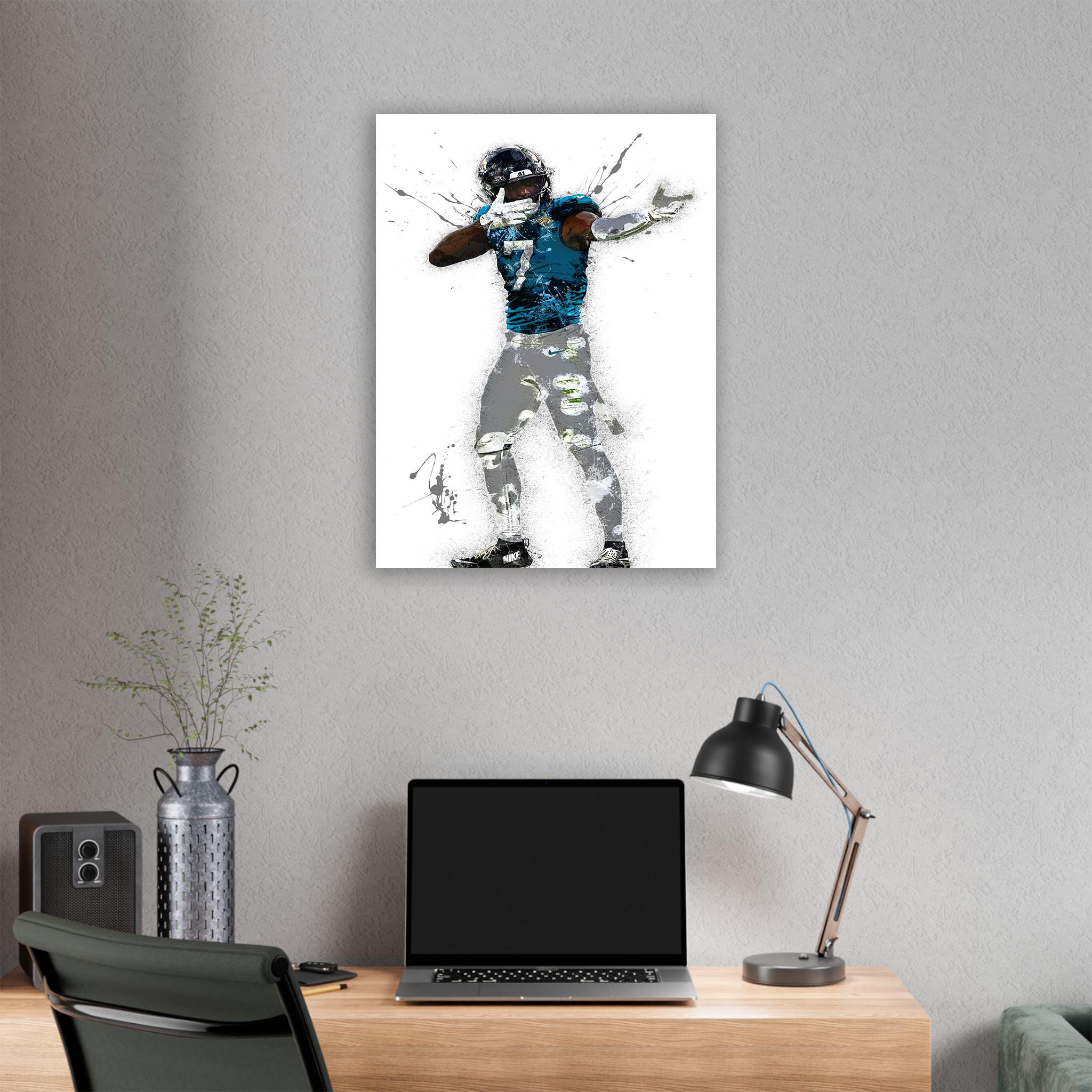 Brian Thomas Jr. Poster, Jacksonville Jaguars, Gallery Canvas Wrap or Museum-Quality Poster, Fine Art, Wall Decor for Man Cave, Kids room