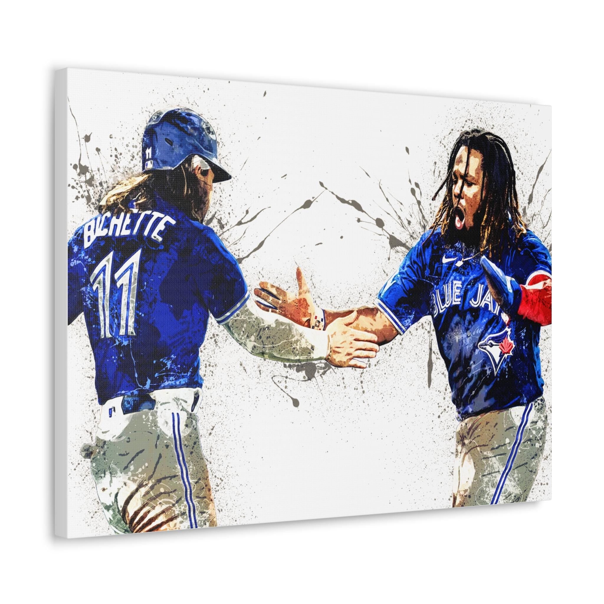 Bo Bichette, Vladimir Guerrero Jr Poster, Toronto Blue Jays, Gallery Canvas Wrap or Museum-Quality Poster, Man Cave, Kids room, Office