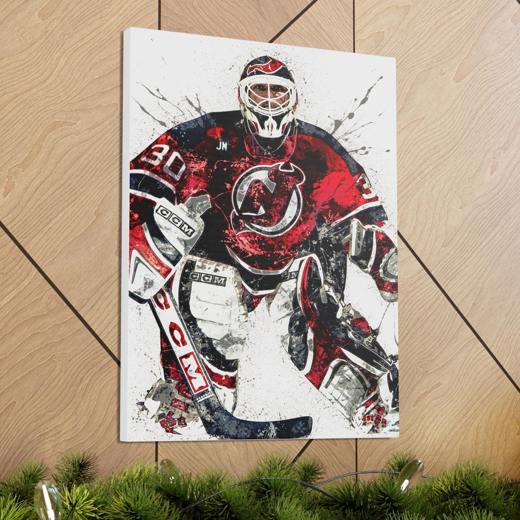 Martin Brodeur Poster, New Jersey Devils, Gallery Canvas Wrap or Museum-Quality Poster Print, Wall Decor for Man Cave, Office or Kids Room
