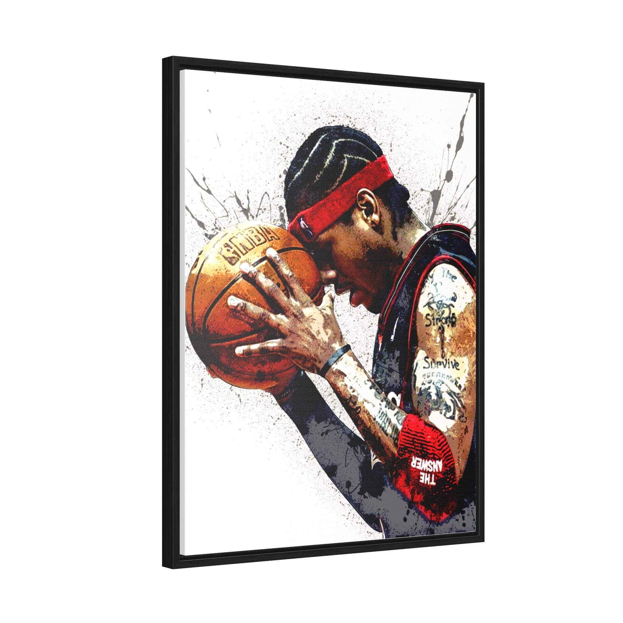 Allen Iverson Poster, Philadelphia 76ers, Gallery Canvas Wrap or Museum-Quality Poster, Fine Art, Man Cave, Kids room, Dorm Room