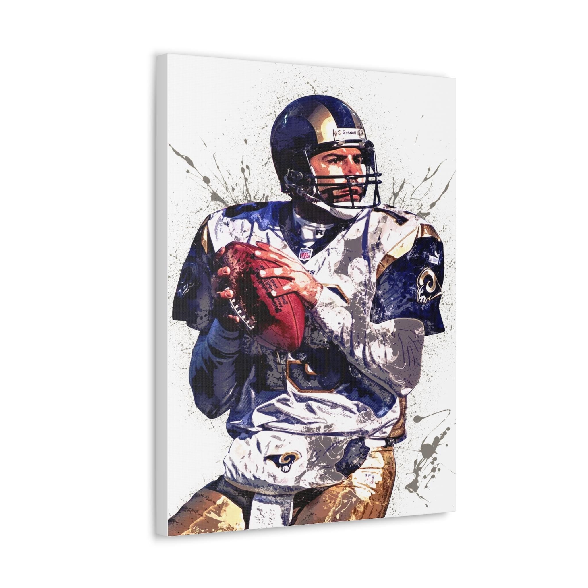 Kurt Warner Poster, Los Angeles Rams, Canvas Wrap or Museum-Quality Poster, Fine Art, Man Cave, Kids room, Office