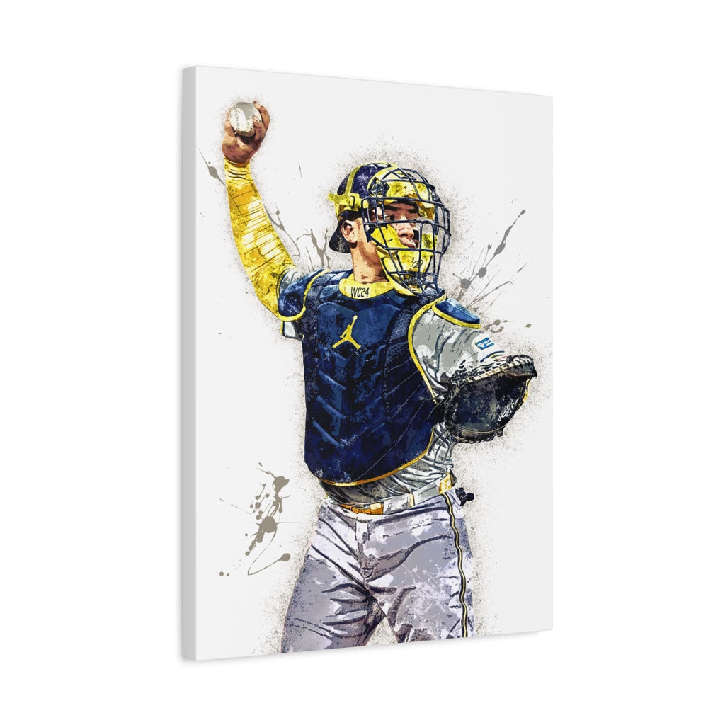 William Contreras Poster, Milwaukee Brewers, Gallery Canvas Wrap or Museum-Quality Poster Print, Fine Art, Man Cave, Office or Dorm Room
