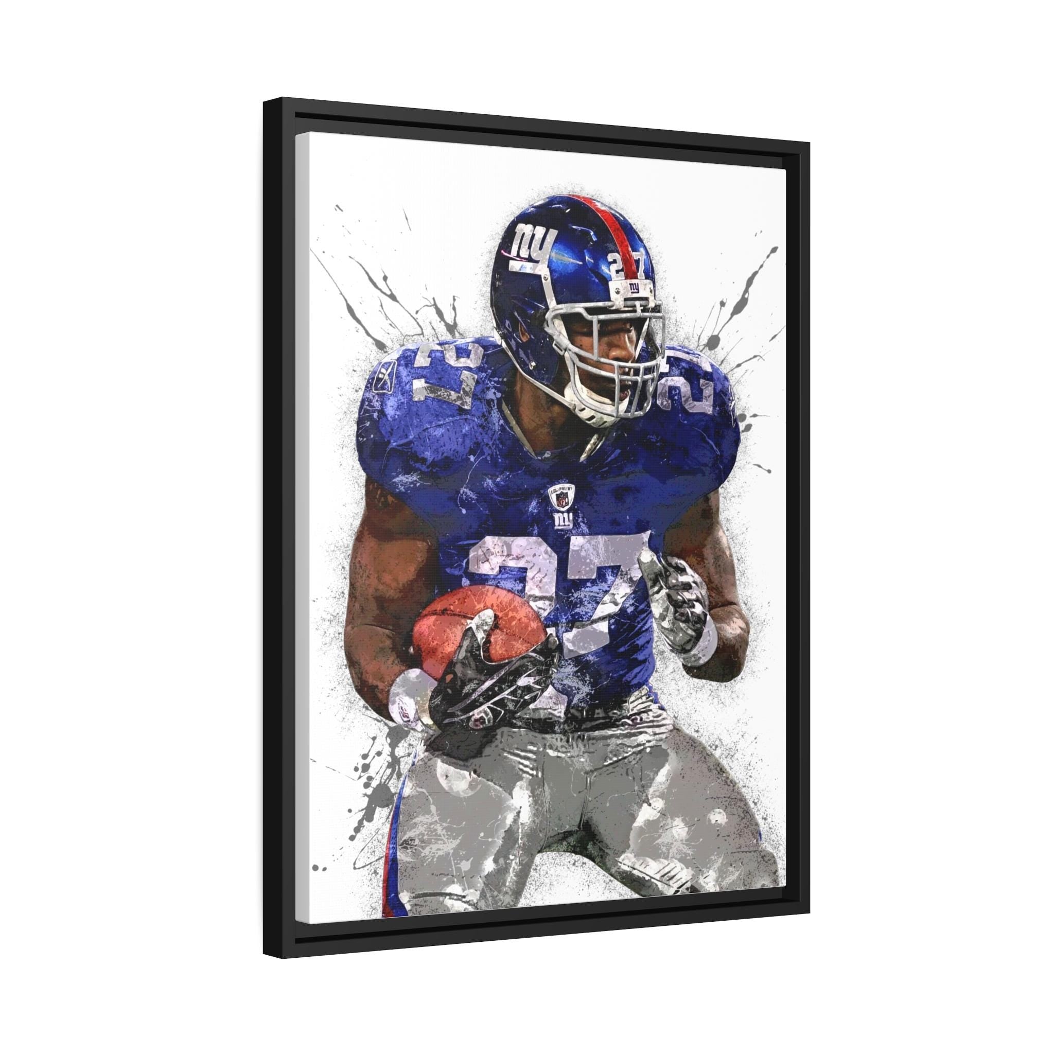 Brandon Jacobs Poster, New York Giants, Gallery Canvas Wrap or Museum-Quality Poster, Fine Art, Wall Decor for Man Cave, Kids room