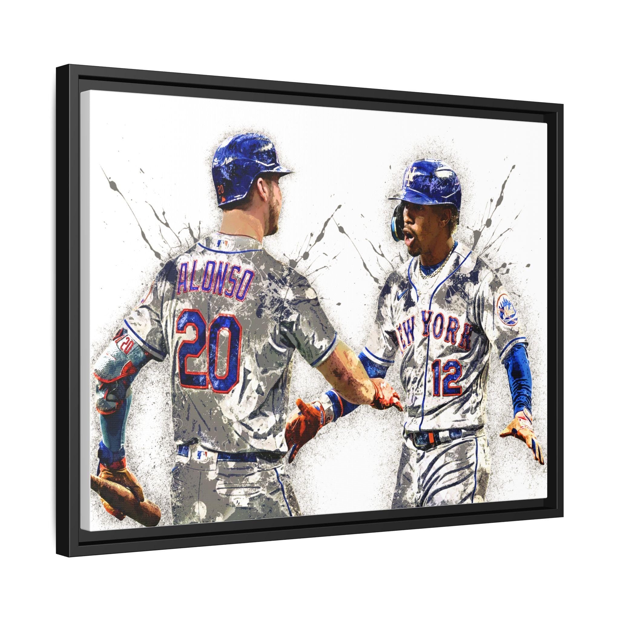 Pete Alonso, Francisco Lindor, NY Mets, Gallery Canvas Wrap or Premium Poster, Fine Art, Wall Decor for Man Cave, Office or Dorm Room