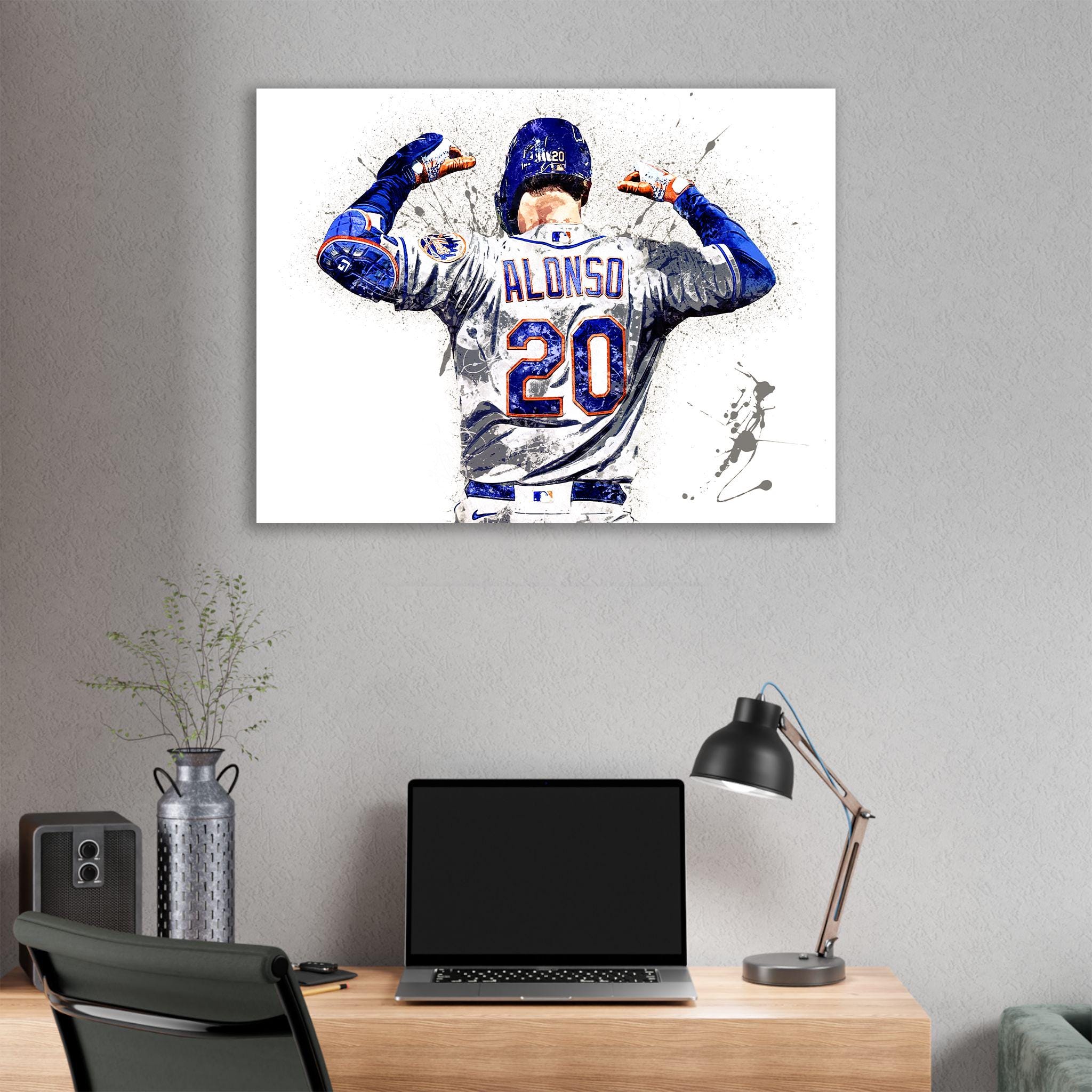 Pete Alonso Poster, NY Mets, Gallery Canvas Wrap or Museum-Quality Poster Print, Fine Art, Wall Decor for Man Cave, Office or Dorm Room