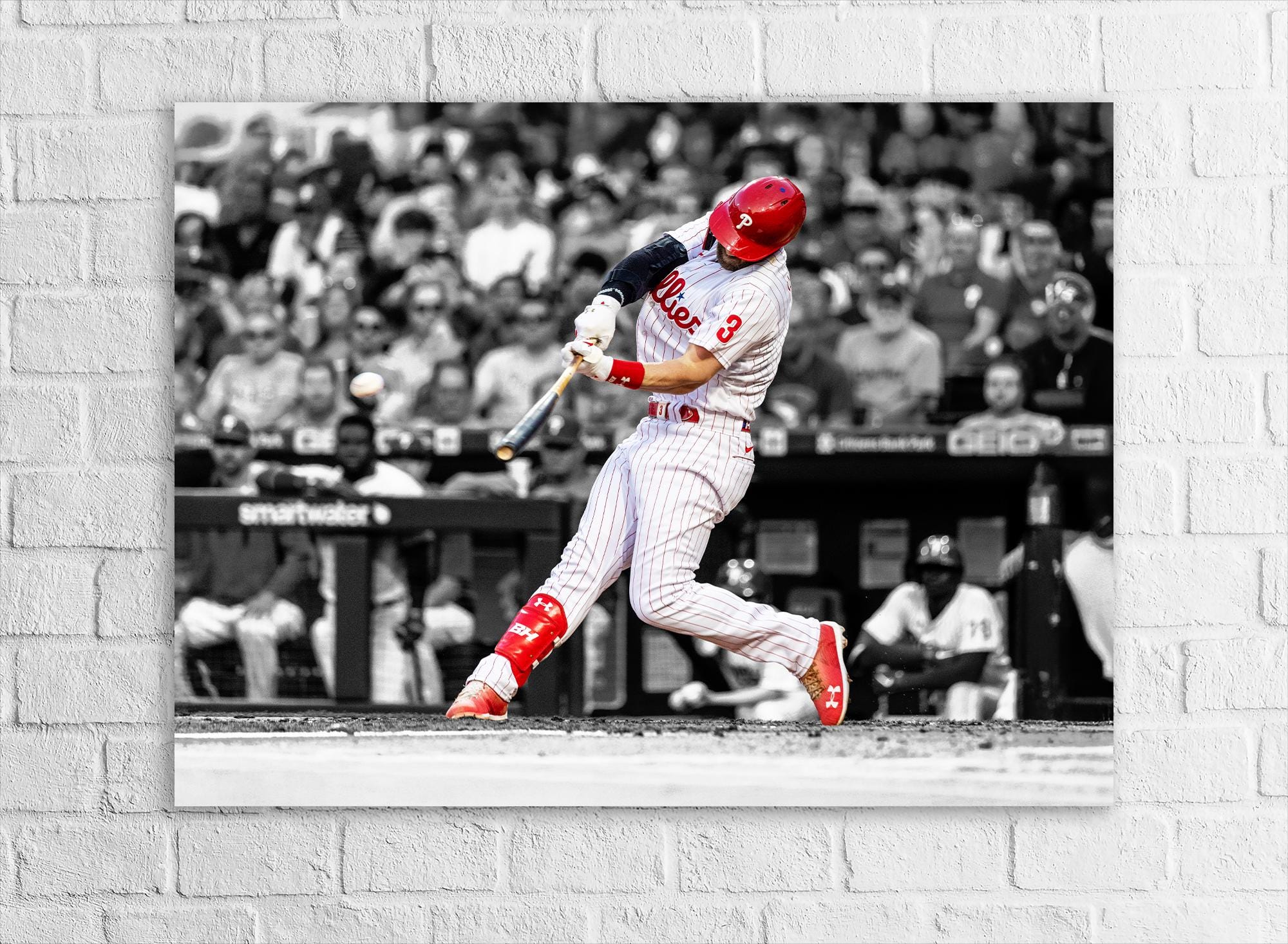 Bryce Harper Poster, Philadelphia Phillies, Gallery Canvas Wrap or Premium Poster Print, Man Cave, Office, Kids Room, Game Room