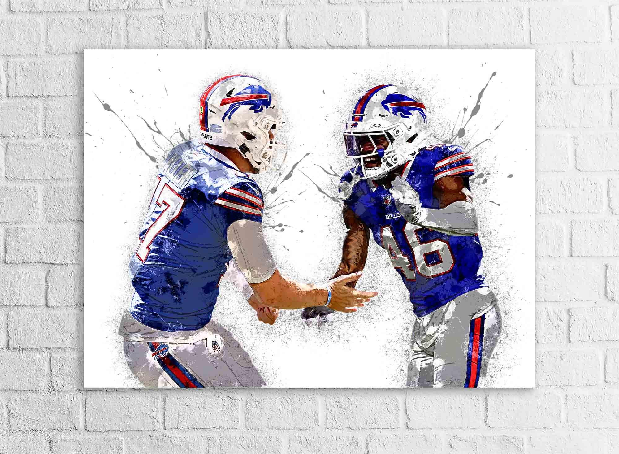 Josh Allen Buffalo Bills Art: Gallery Canvas Wrap, Sports Poster
