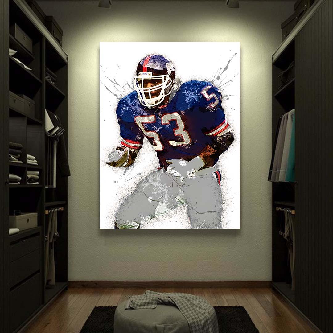 Harry Carson Poster, New York Giants, Gallery Canvas Wrap or Museum-Quality Poster, Fine Art, Wall Decor for Man Cave, Kids room