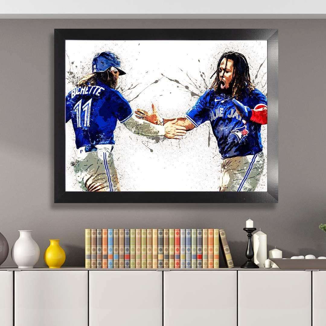 Bo Bichette, Vladimir Guerrero Jr Poster, Toronto Blue Jays, Gallery Canvas Wrap or Museum-Quality Poster, Man Cave, Kids room, Office