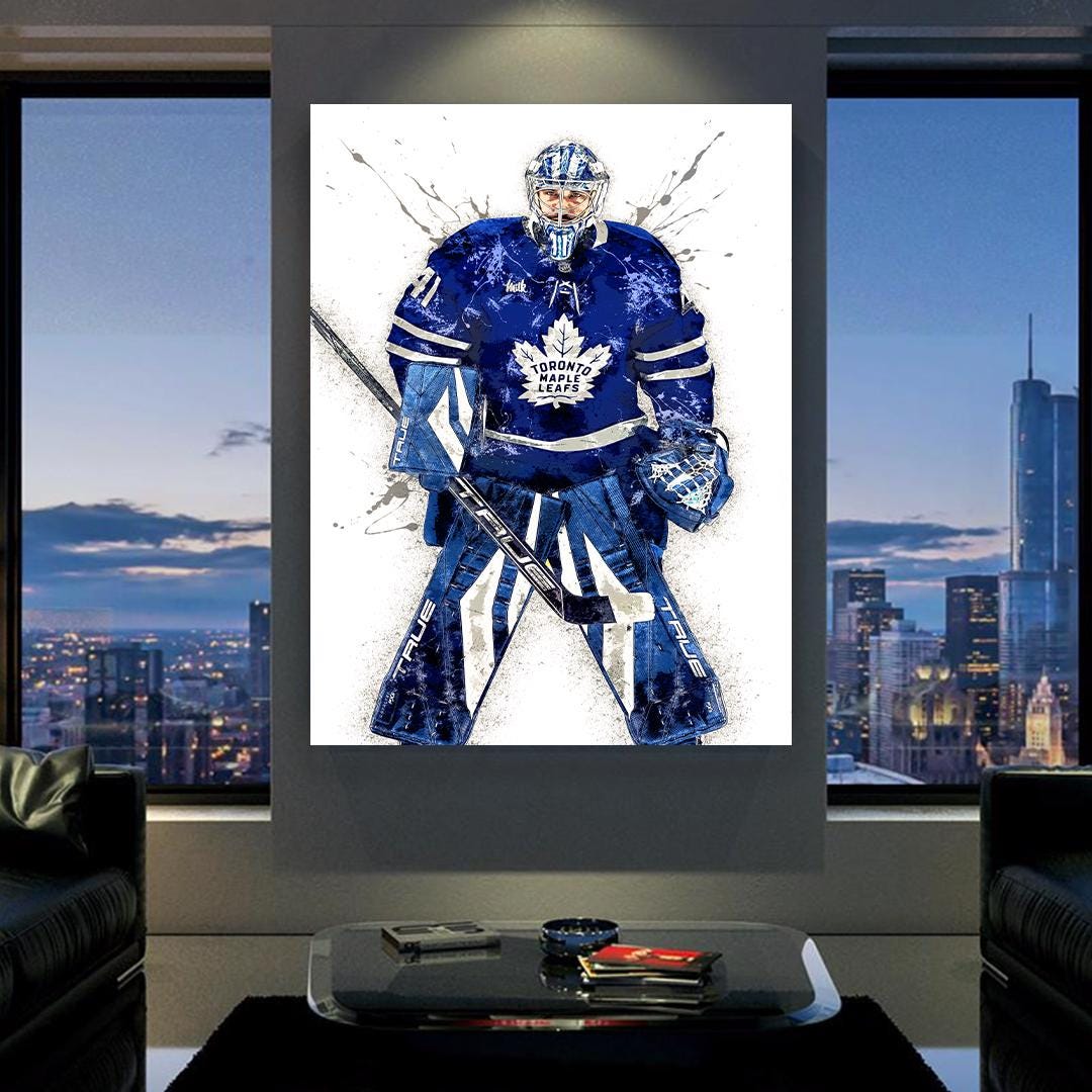 Anthony Stolarz Poster, Toronto Maple Leafs, Gallery Canvas Wrap or Museum-Quality Poster Print, Man Cave, Office or Kids Room